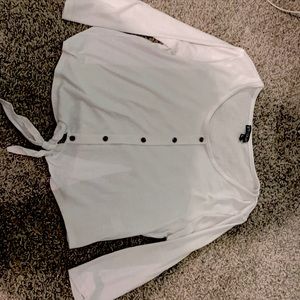 It’s a crop top medium size sleeves button N small bow im not sure on cost